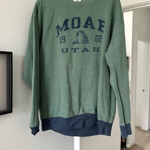 Green and Navy Graphic MOAB Utah Sweatshirt